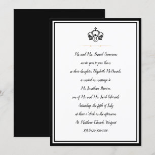 Crown Royal Black White en Gouden Bruiloft Kaart