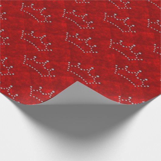 Crown Royal Diamond Silver Red Feestdagen Winter Cadeaupapier (Hoek)