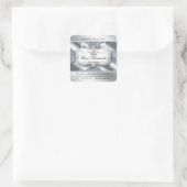 Crown Salon Glitter Zilveren Vierkante Sticker (Tas)