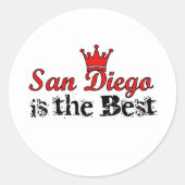 Crown San Diego Ronde Sticker (Voorkant)