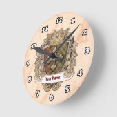 Crown Shield Family Crest Achternaam Ronde Klok (Hoek)