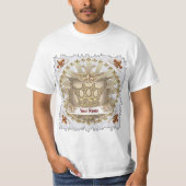 Crown Shield Family Crest Achternaam T-shirt (Voorkant)