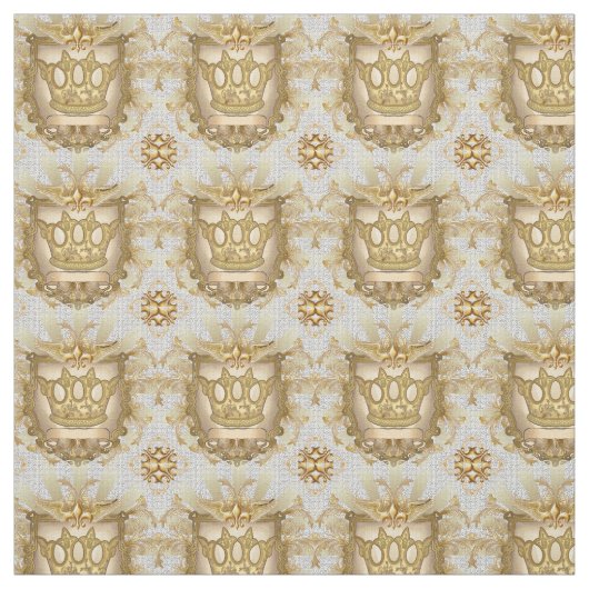Crown Shield Family Crest Fabric Stof (Swatch)