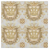 Crown Shield Family Crest Fabric Stof (Close Up)
