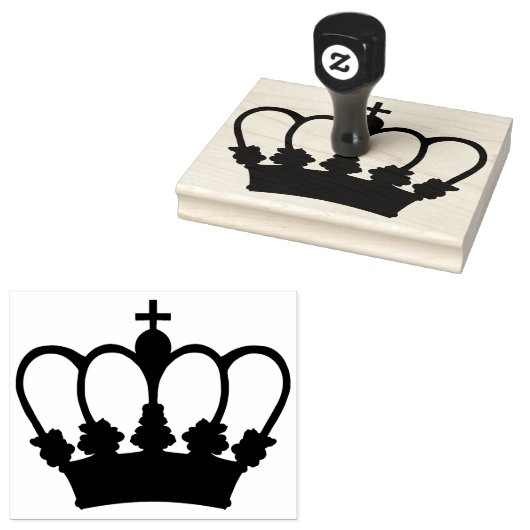 Crown Silhouette, Crafted 4 x 5 inch Rubber Stamp Rubberstempel (Gestempeld)
