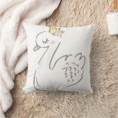 Crown Swan Baby Girl Boho Etheral Nursery Pillow Kussen (Deken)