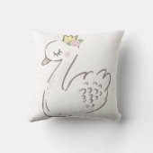 Crown Swan Baby Girl Boho Etheral Nursery Pillow Kussen (Achterkant)