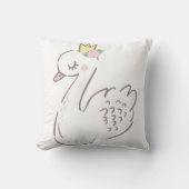 Crown Swan Baby Girl Boho Etheral Nursery Pillow Kussen (Voorkant)