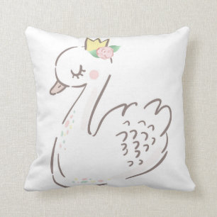 Crown Swan Baby Girl Boho Etheral Nursery Pillow Kussen