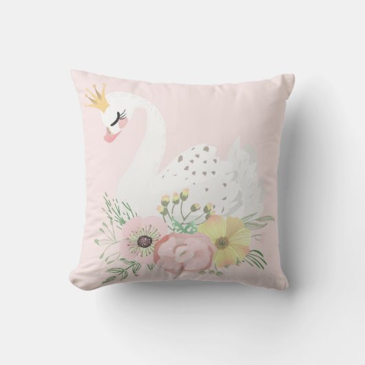 Crown Swan Baby Girl Boho Etheral Nursery Pillow Kussen (Voorkant)