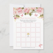 Crown | Vlinders Bloemen Baby shower Bingo Kaart (Voorkant)