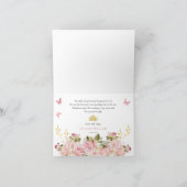 Crown | Vlinders Bloemen Prinses Verjaardag Bedankkaart (Binnen)