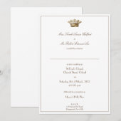 Crown Wedding Invitation Kaart (Voorkant / Achterkant)