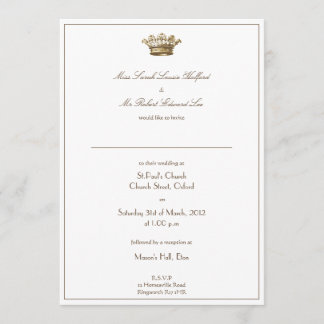 Crown Wedding Invitation Kaart