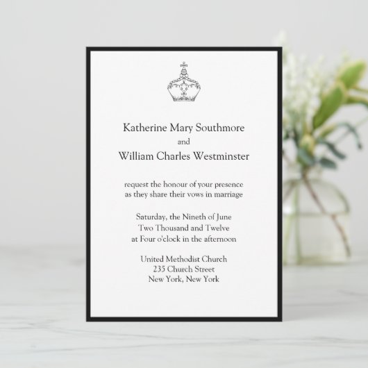 Crown Wedding Invitations Kaart (Staand voorkant)