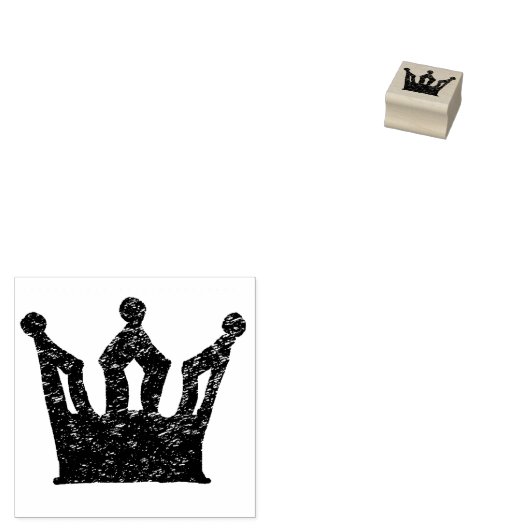 Crown Wood Art Stamp Rubberstempel (Gestempeld)