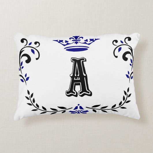 Crown Wreate A Monogram Accent Kussen (Voorkant)