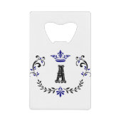 Crown Wreate A Monogram Creditkaart Flessenopener (Voorkant)