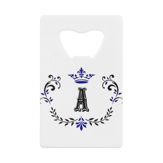 Crown Wreate A Monogram Creditkaart Flessenopener (Voorkant)
