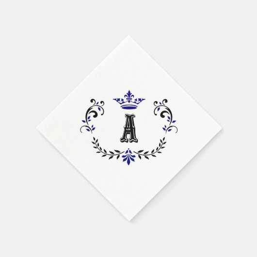 Crown Wreate A Monogram Servetten (Hoek)