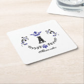 Crown Wreater A Monogram Wedding Kartonnen Onderzetters (Schuin)