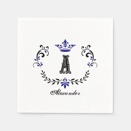 Crown Wreater A Monogram Wedding Servet (Voorkant)