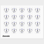 Crown Wreater A Monogram Wedding Vierkante Sticker (Vel)