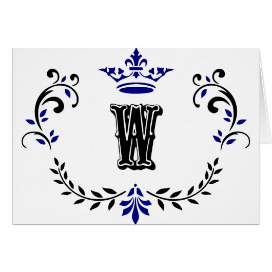 Crown Wreath Monogram "W" (Voorkant Horizontaal)