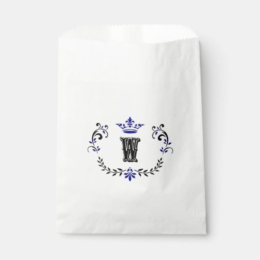Crown Wreath Monogram "W" Bedankzakje (Voorkant)
