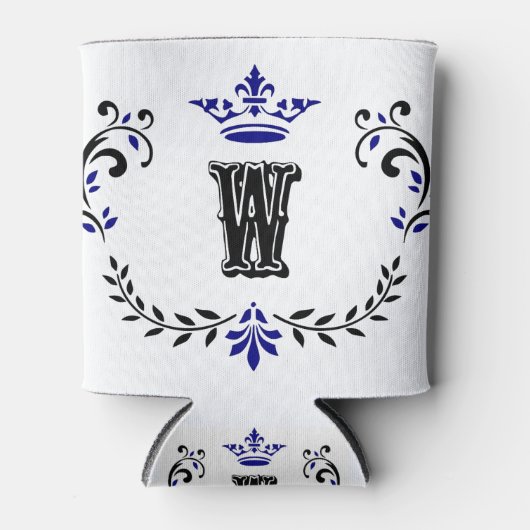 Crown Wreath Monogram "W" Blikjeskoeler (Voorkant)