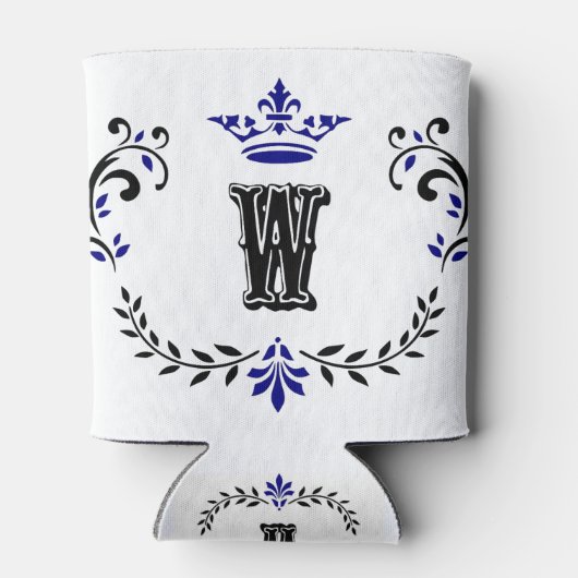 Crown Wreath Monogram "W" Blikjeskoeler (Achterkant)
