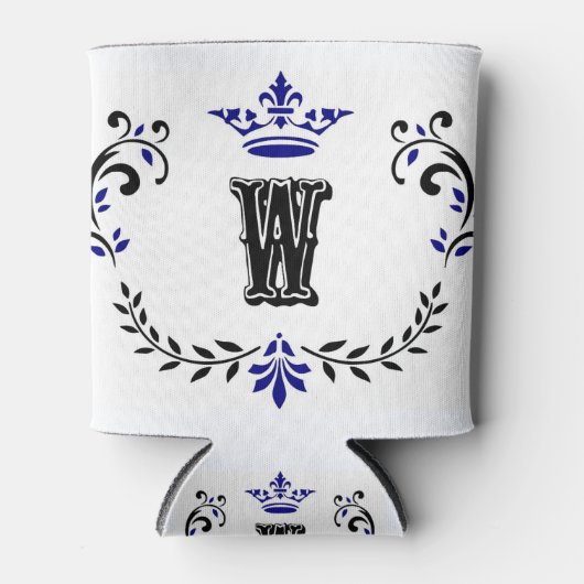 Crown Wreath Monogram "W" Blikjeskoeler (Voorkant)