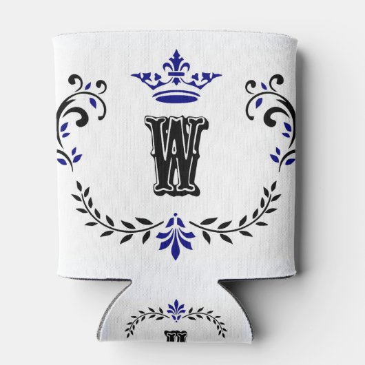 Crown Wreath Monogram "W" Blikjeskoeler (Achterkant)