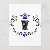 Crown Wreath Monogram "W" Briefkaart (Voorkant)
