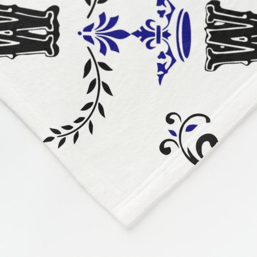 Crown Wreath Monogram "W" Fleece Deken (Hoek)