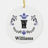 Crown Wreath Monogram "W" Keramisch Ornament (Voorkant)