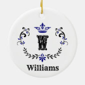 Crown Wreath Monogram "W" Keramisch Ornament (Achterkant)