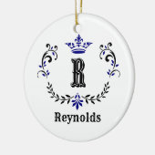 Crown Wreator Monogram "R", gepersonaliseerd Keramisch Ornament (Links)
