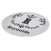 Crown Wreator Monogram "R", gepersonaliseerd Snijplank (Hoek)