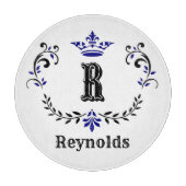Crown Wreator Monogram "R", gepersonaliseerd Snijplank (Voorkant)