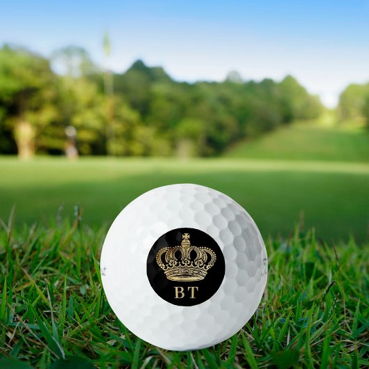 Crown zwart monogram initialen golfballen