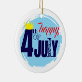Crowned 4th Of July Keramisch Ornament (Rechts)