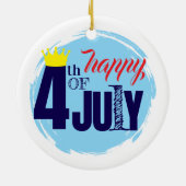 Crowned 4th Of July Keramisch Ornament (Achterkant)