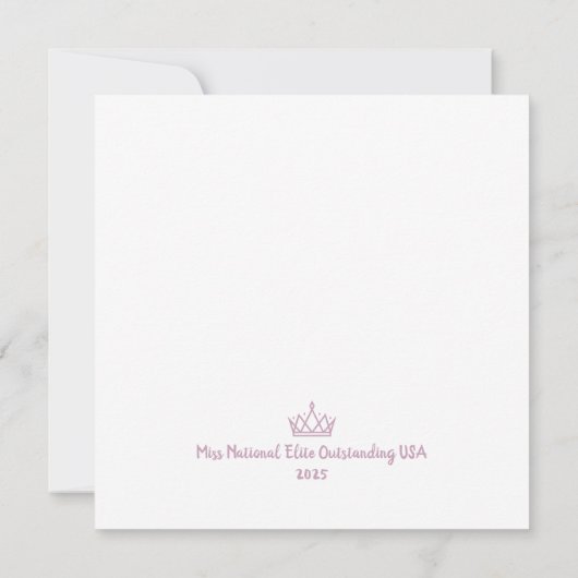Crowned Beauty Queen Flat Thank You Card Bedankkaart (Achterkant)