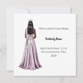 Crowned Beauty Queen Flat Thank You Card Bedankkaart (Voorkant)