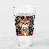 Crowned Bejewelled Cat Glas (Achterkant)
