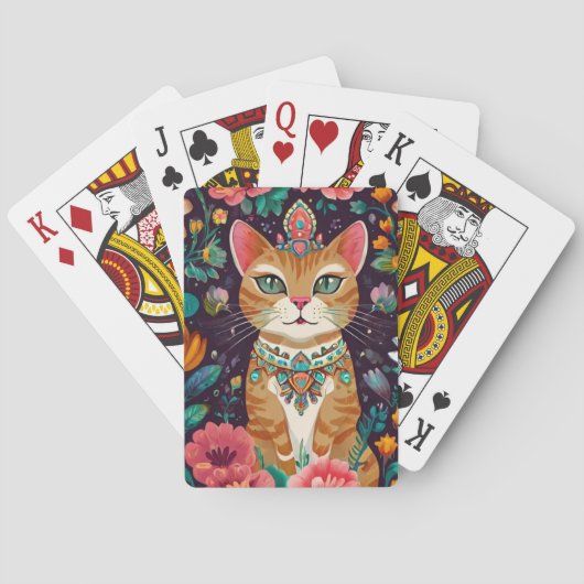 Crowned Bejewelled Cat Pokerkaarten (Achterkant)