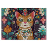 Crowned Bejewelled Cat Snijplank (Voorkant)