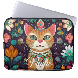 Crowned Bejewelled Kat Laptop Sleeve