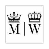 Crowned Bruid Bruidegom Trouw 2 Initiele Monogram  Rubberstempel (Afrduk)